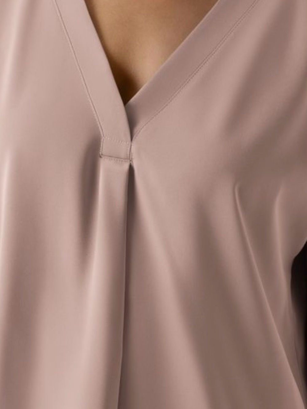HALARA V-Neck Draped Blouse - Dusty Rose - Picture 3 of 5